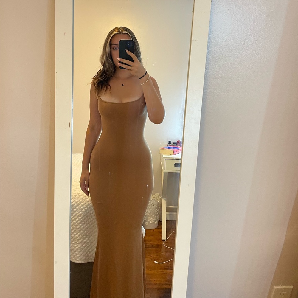 skims tan dress